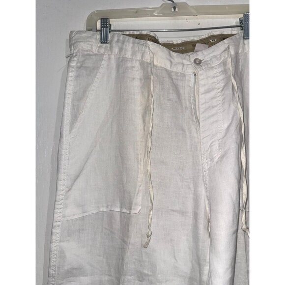 Mens White Linen Drawstring Beach Pants Relax Fit By Bohio XL - Picture 9 of 16